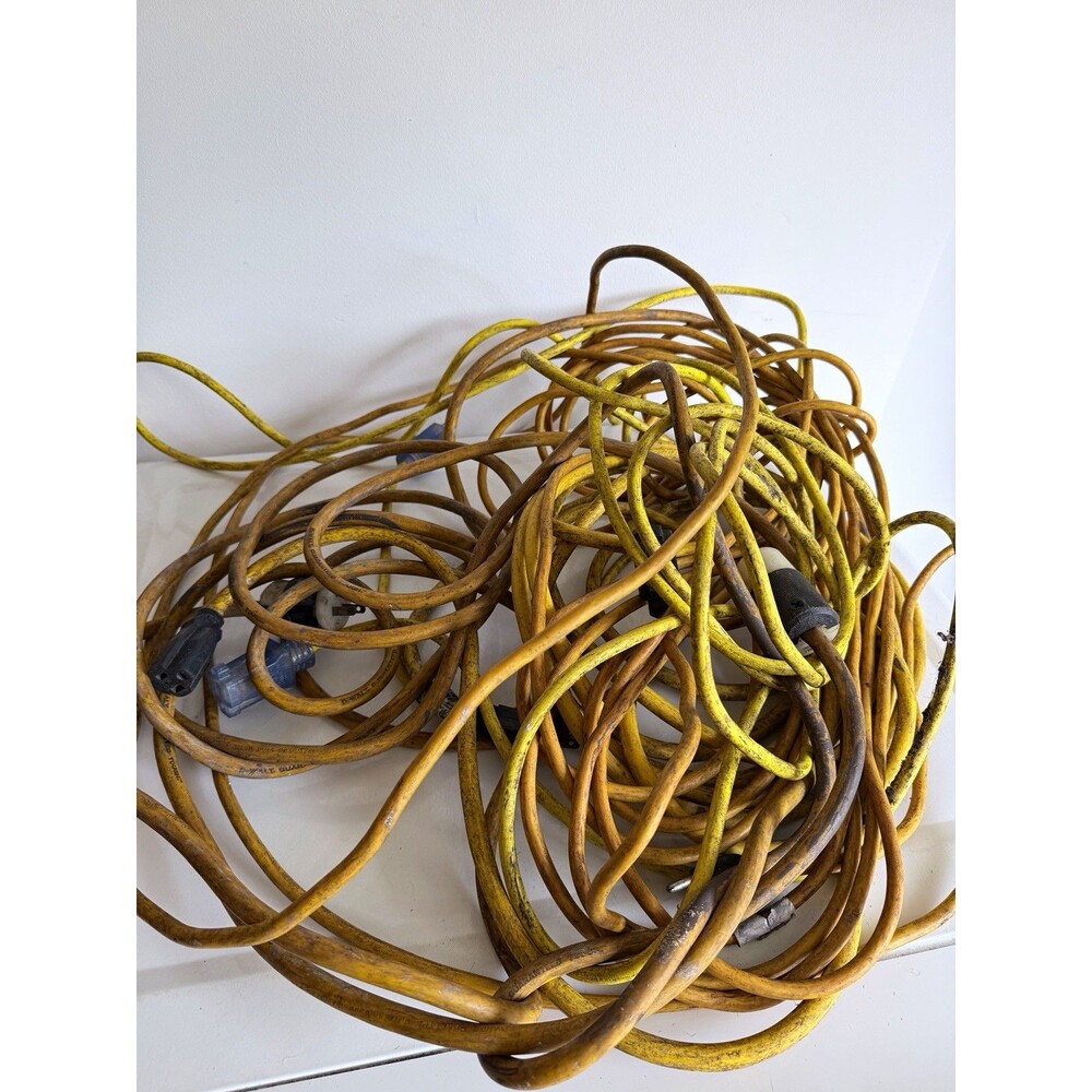 Yellow Heavy Duty Extension Cord 1 Outlet US Plug 120V 11-15A 1501-2000W